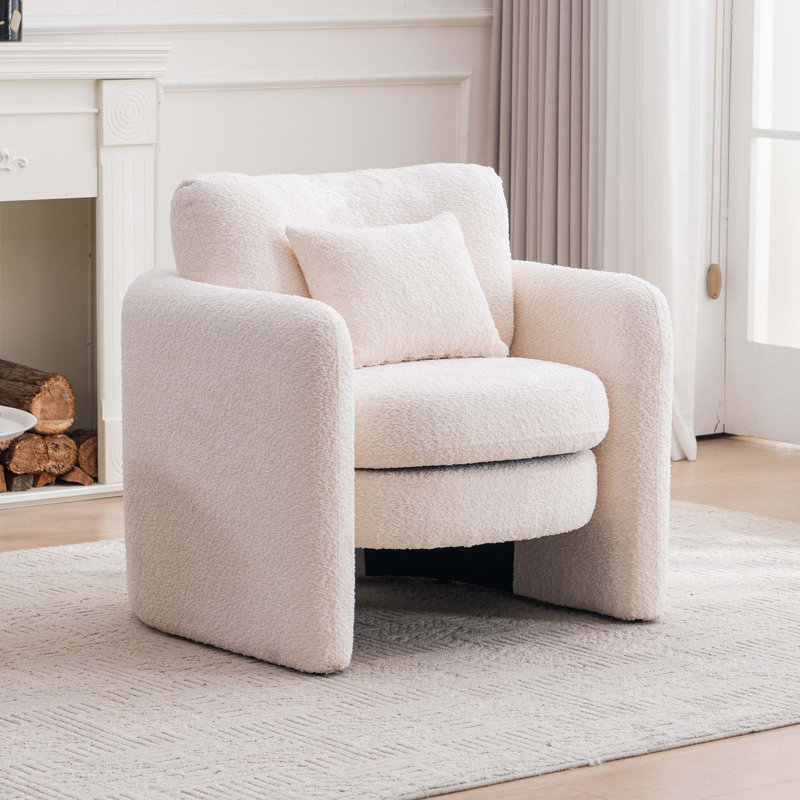 Chaise de coin arrondie moderne, Beige