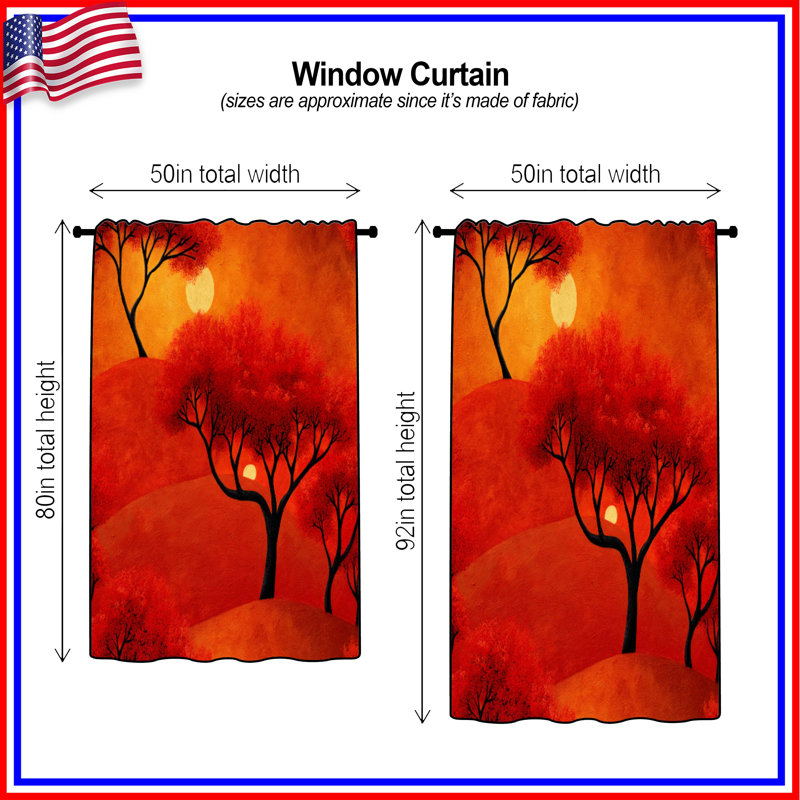 Rideaux de fenêtre Sunset, 50" x 92" - 1 Panel, Blockout