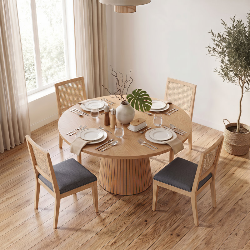 Ensemble de salle à manger 47 pi, Black, 5 Pieces: Table, 4 Chairs