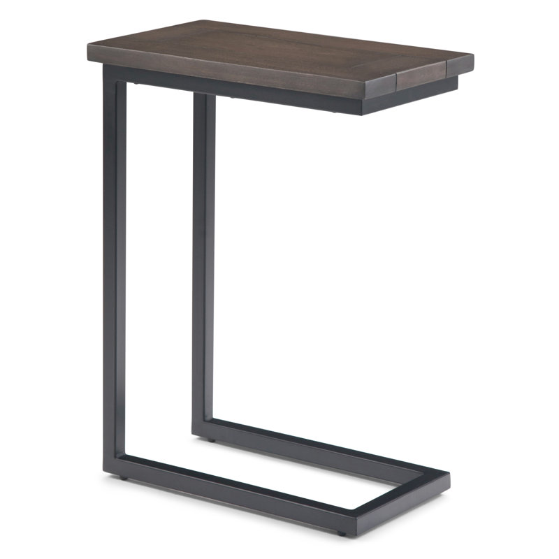 Table d'appoint Moreland, Noyer brun, Noir, H 24 po x l 18 po x P 10,2 po