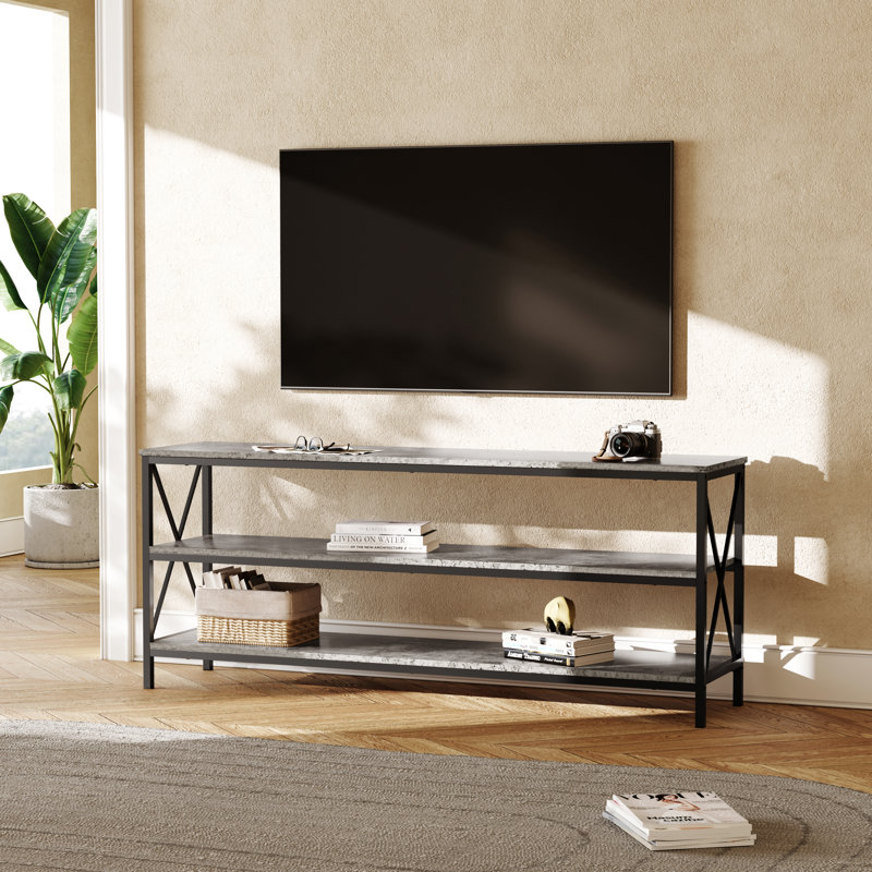 Youssouf 57.9" Wood Tv-Stand For Tvs Up To 60", Gray
