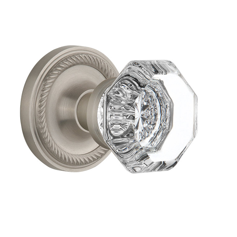 Poignée de porte intérieure Odin Nostalgic Warehouse Rope Rosette   , Nickel satiné