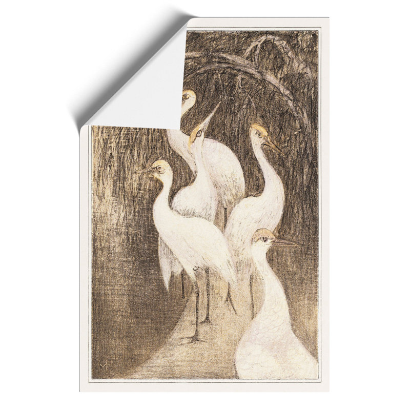 Six Cranes by Theo Van Hoytema - No Frame Painting, 30cm H x 21cm W x 0.1cm D