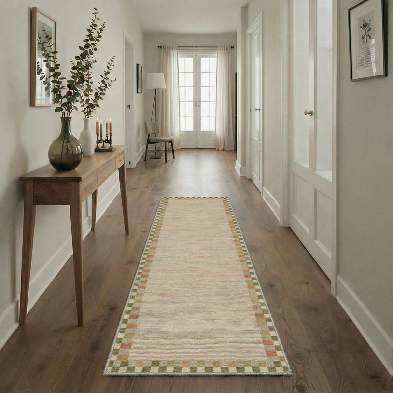 Tapis d'intérieur à motif géométrique Coady, Tapis de couloir 2 pi 6 po x 8 pi