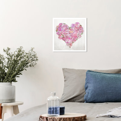 «Floral and Botanical Heart of Roses Glam», reproduction d'art sur toile