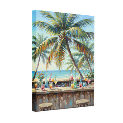 Plantes et fleurs, scène de bar à palmiers tropicaux