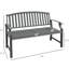 46" Outdoor Metal Bench In Grey, For Patio, Porch, Lawn, - Comfortable, Curved Grey Patio Bench, Deck, , Comfortable Seating,