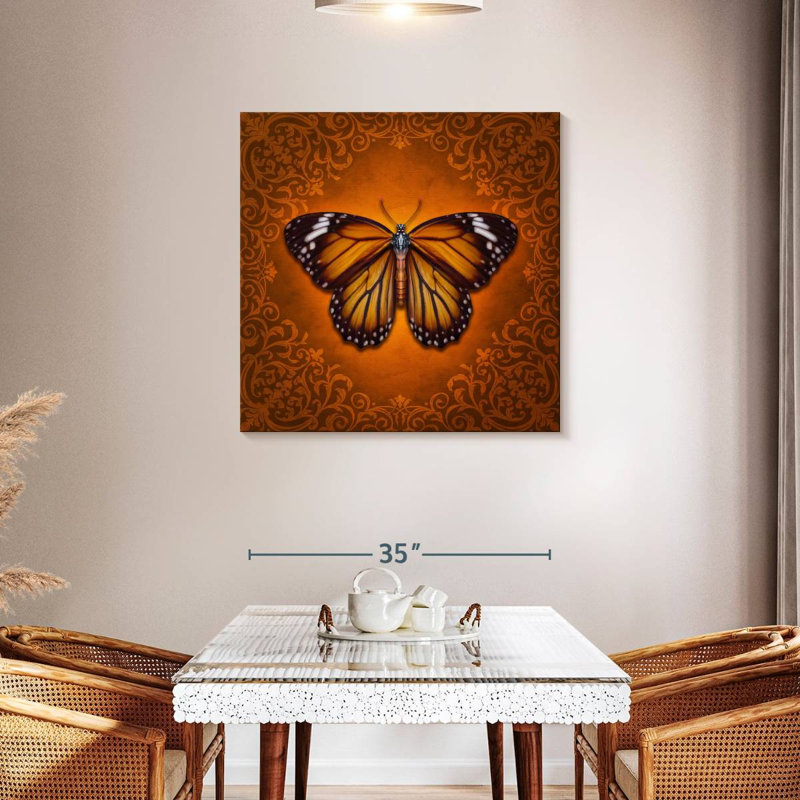 Ornate Monarch Butterfly, 36" H x 36" W