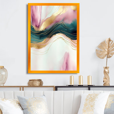 Abstract Geode Pink And Green Marble III - Abstract Marble Wall Art