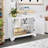 40"  Console Table With Storage Shelf, Retro Entryway Table With Adjustable Storage Shelf, Sofa Couch Table For Hallway, Entry Way, Living Room, Foyer,  Antique White