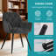 Velvet Upholstered Armrests Tufted Dining Chair with Wide Back 50cmH-753914229