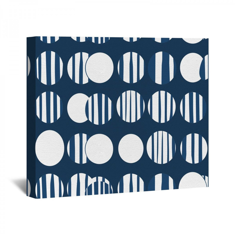 Motif de cercles encadrés sur toile, H 20 po x l 30 po x P 3 po