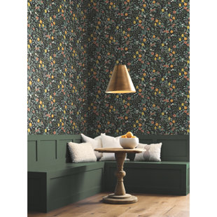 Dark Fish Wallpaper for Feature Wall, Whimsical Design Temporary