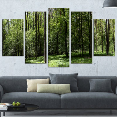 « wild green forest panorama », ensemble de 5 reproductions d’art sur toiles tendues