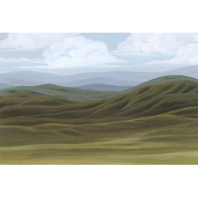 Tegra Blue Mountain Strata II 1 Piece Wrapped Canvas Wall Art
