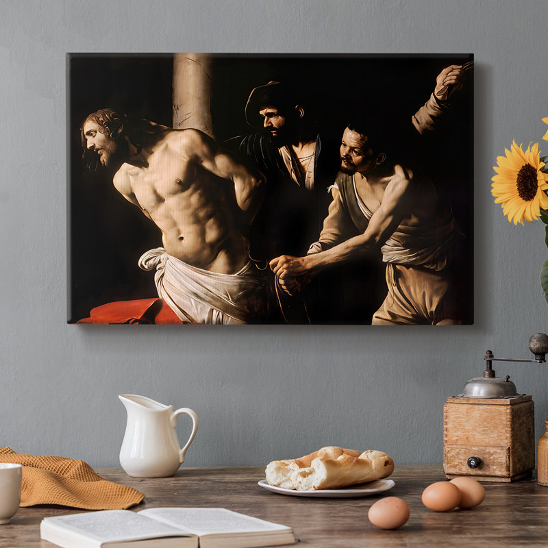 La Flagellation du Christ (version Rouen) - Toile tendue Caravaggio-Gallery - c. 1607, 8 x 12
