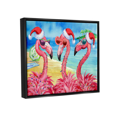 " Holiday Lights Flamingos Beach " by Paul Brent