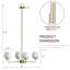 Lustre moderne en laiton poli 4 lumières l 30 "avec vase en verre givré pour salle à manger ou îlot de cuisine-766936931