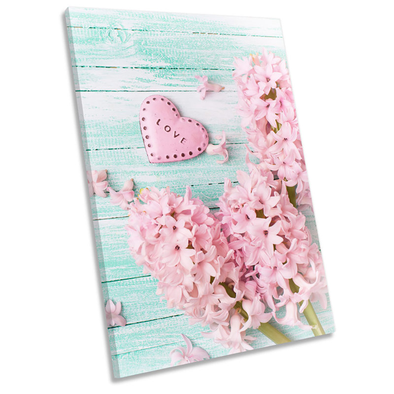 X0567 Love Heart Blossom Floral - Wrapped Canvas Print,  36cm H x 24cm W x 4cm D
