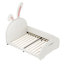 Lit plateforme simple avec aspect et fabrication de lapin adorable - tête de lit blanche et qualité unie-304707834