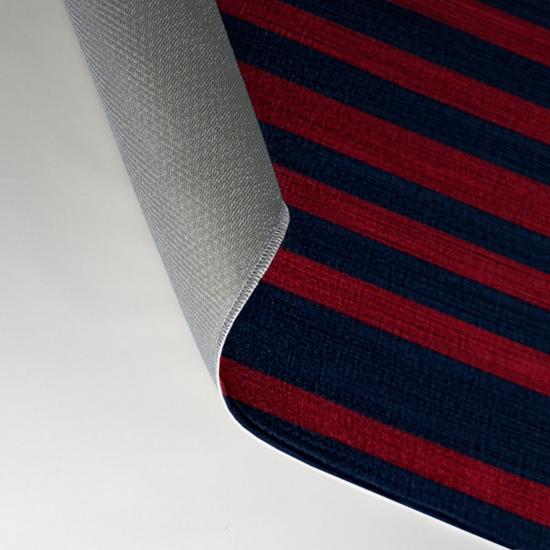 HorizontalStripes Blue Indoor and Outdoor Area Rug, Rectangle 5' x 7'