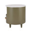 Table de chevet ronde contemporaine avec rangement pour tiroir et tablette ouverte
