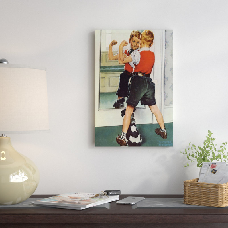 «The Muscleman Gros plan» par Norman Rockwell - reproduction, H 40 po x l 26 po x P 1,5 po