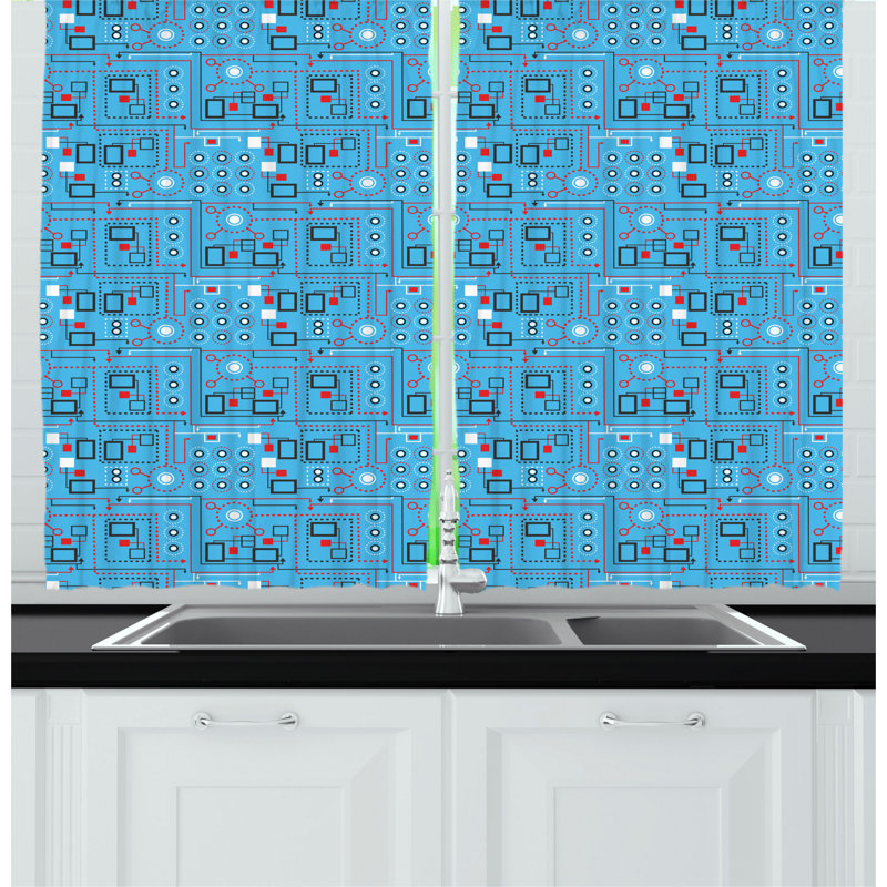 Geometric Pointed Kitchen Curtain