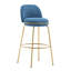 Métal bleu et doré de 2, cadre, repose-pieds pour des conversations prolongées, forme de chaise, motif uni, silhouette en mousse, dossier à profil bas, construction,