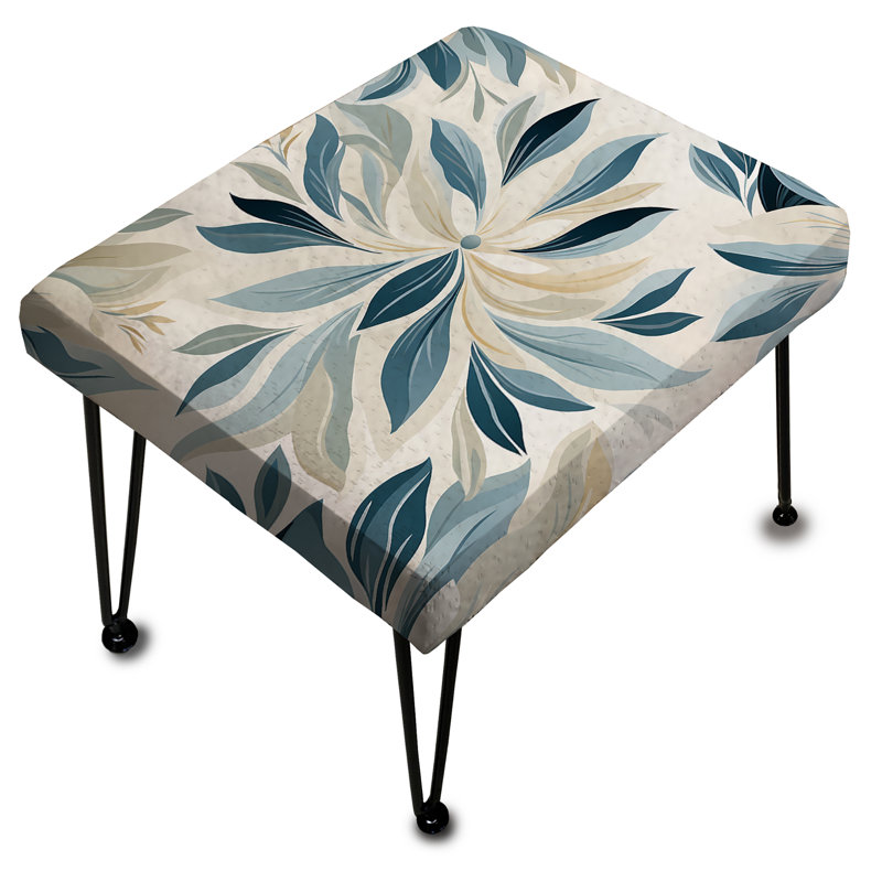 Tranquil Patterns II - Floral Rectangle Ottoman