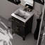18 po Meuble-lavabo simple en chêne noir avec miroir 20 po