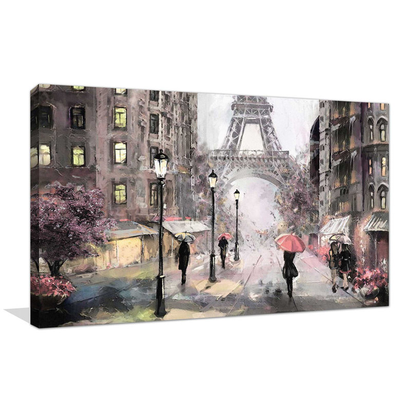 «Paris Streets II» par Lawrence Studios - reproduction d'art sur toile tendue, H 36 po x l 60 po x P 1,5 po