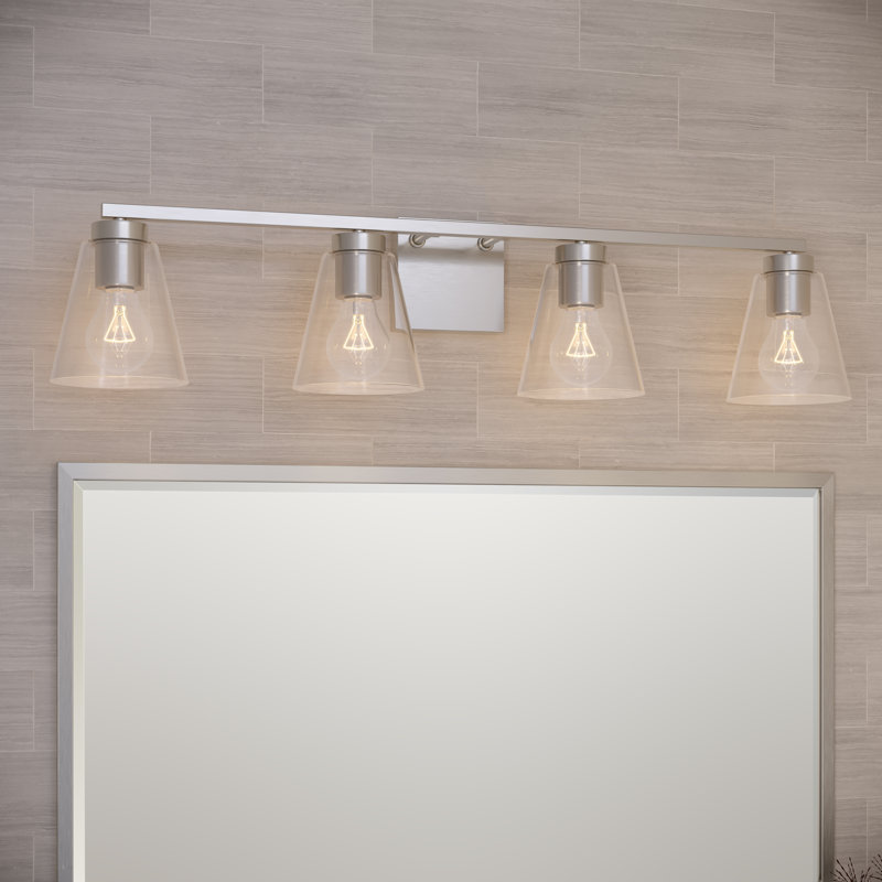 Strayhan 13" 2-Light Vanity - Brushed Nickel, 13" Width, 2 Lights, Brushed Nickel