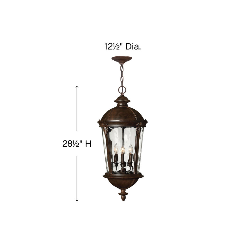 Windsor 4-Light Aluminum Outdoor Chain-Hung Lantern, River Rock