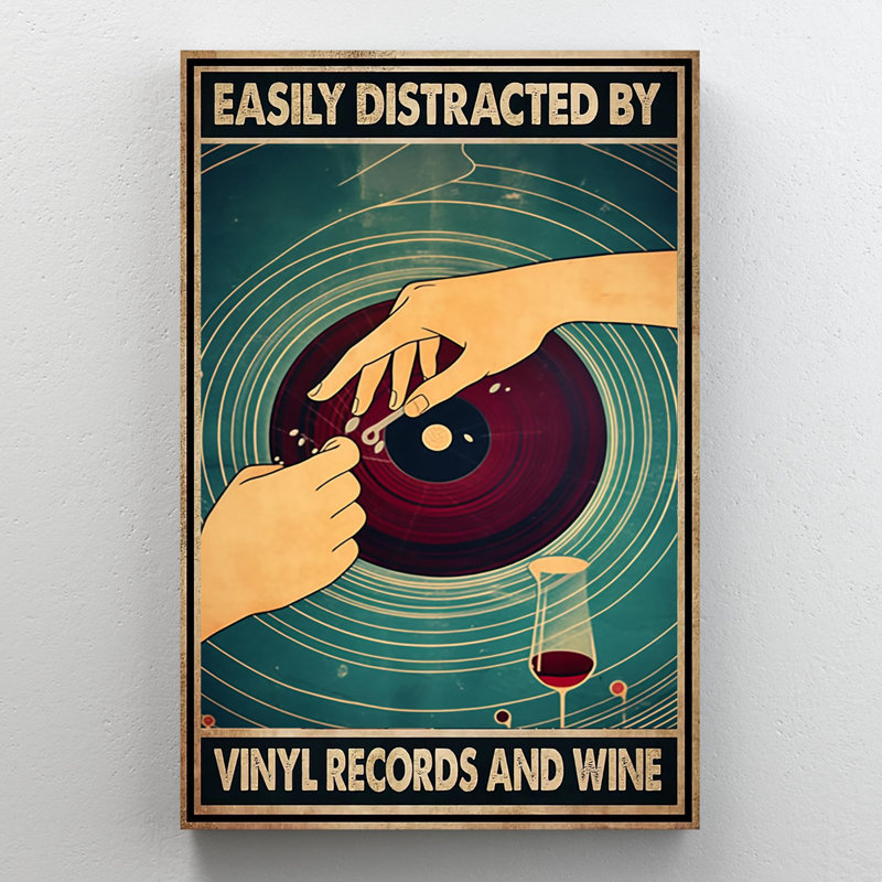 Impression facile sur disque vinyle et vin - 1 pi facilement sur disque vinyle et vin, H 36 po x l 24 po x P 1,25 po
