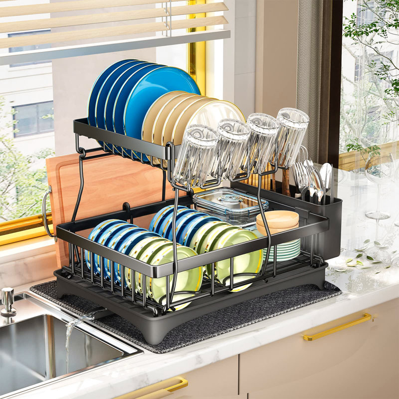 Barcomb Steel Two Tier Dish Rack