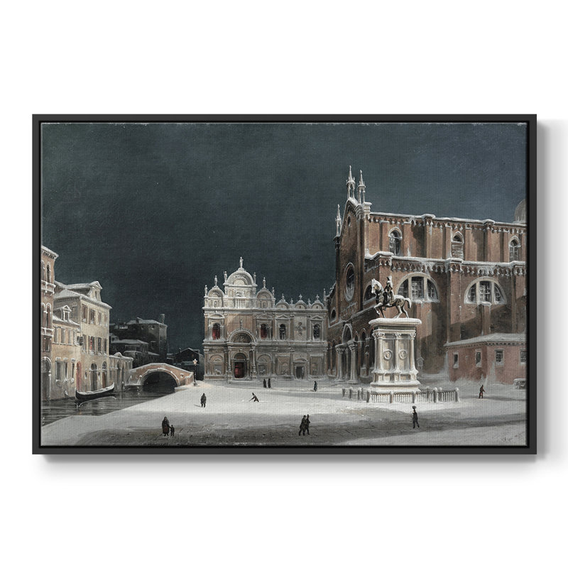 Paysage rétro - DXLI, Toile avec cadre flottant noir, H 27 po x l 41 po x P 2 po