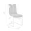 Chaise d'appoint de salle à manger Pacific en tissu gris et finition en acier inoxydable brossé - ensemble de 2
