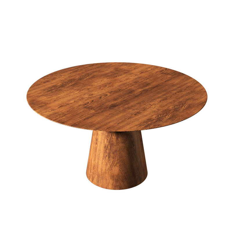 Conic Round Dining Table, Imbuia, 30.31" H x 39.37" W x 39.37" L