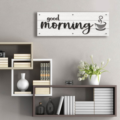  «Good Morning» par Susie Boyer, art mural en verre acrylique, 36 po x 12 po