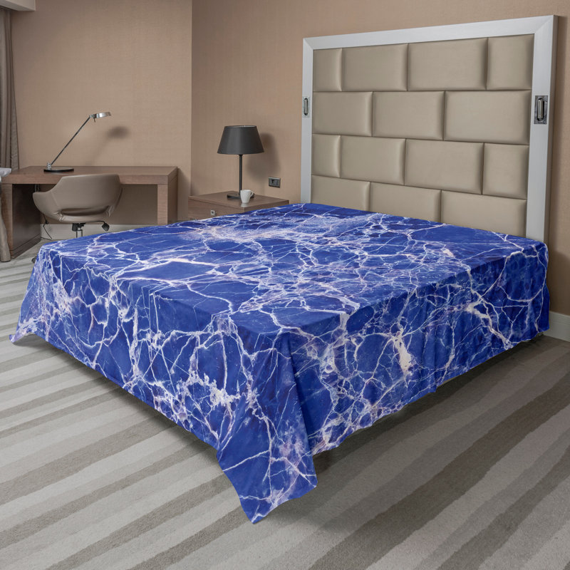 Drap-housse bleu Ambesonne, Drap plat de taille très grand