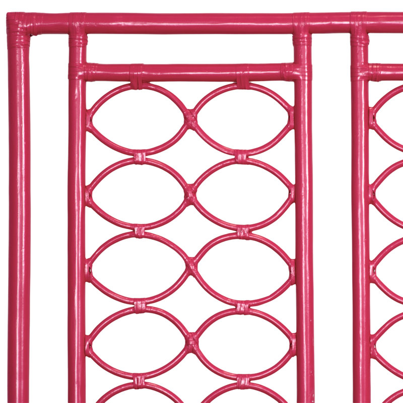 Infinity Wicker/Rattan Open-Frame Headboard, Hot Pink, King