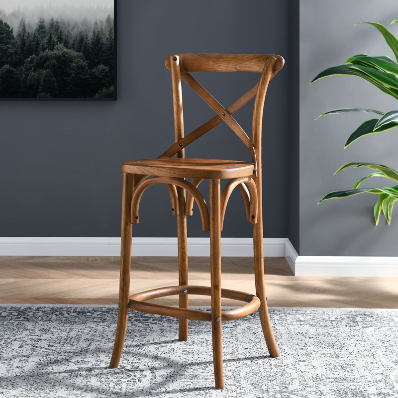 Tabouret Gear par Modway, Tabouret de comptoir (siège d'une hauteur de 25,5, Noyer