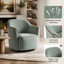 Fauteuil d'appoint en tonneau pivotant 360 ° avec accoudoirs évasés, vert