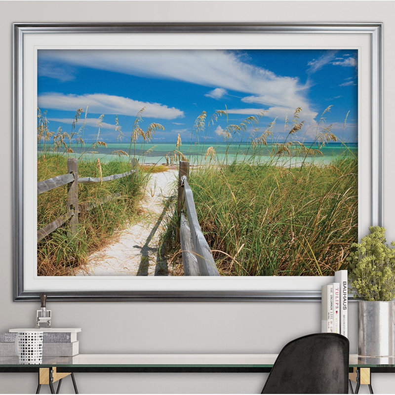 Secluded Keys - Single Picture Frame Print, Silver, 30" H x 40" W x 1.5" D