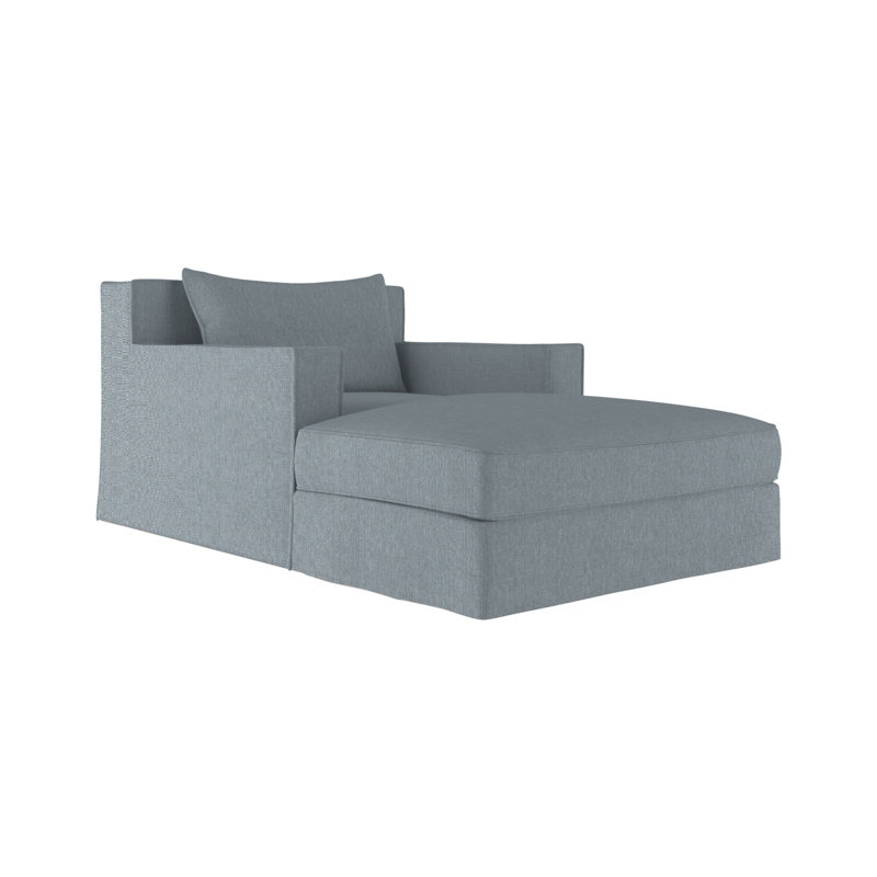 Mulberry Chaise Lounge, Plush Velvet Silver Streak, Weathered
