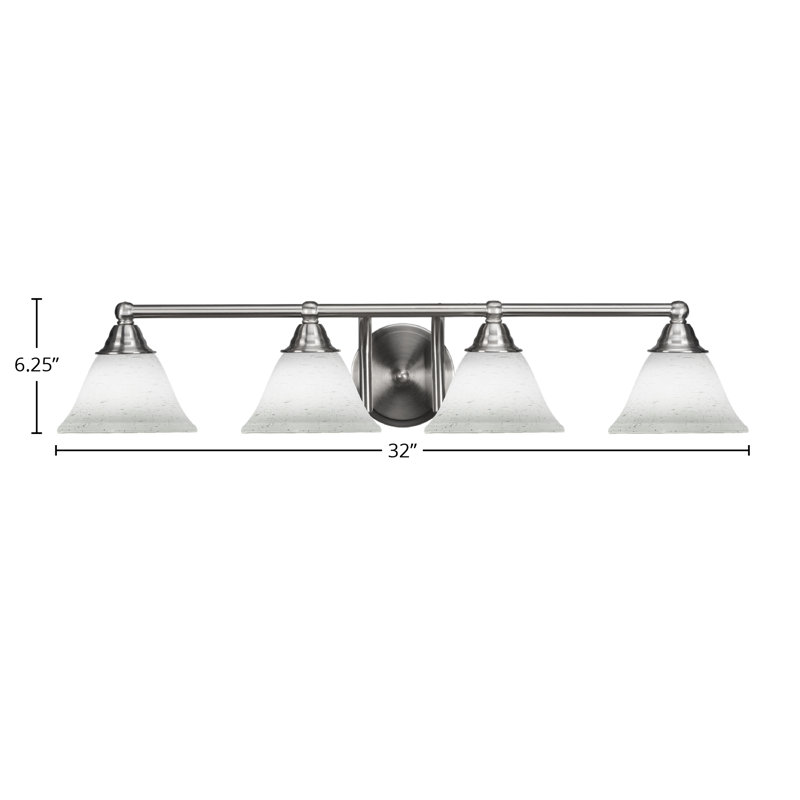 Barre d'éclairage de salle de bain 4 lumières Michell, Nickel brossé