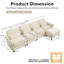 Canapé modulable 4 places avec un pouf et des coussins de soutien lombaire-1650392555