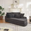 Canapé-lit confortable en velours côtelé, fauteuil inclinable modulaire noir pour le salon