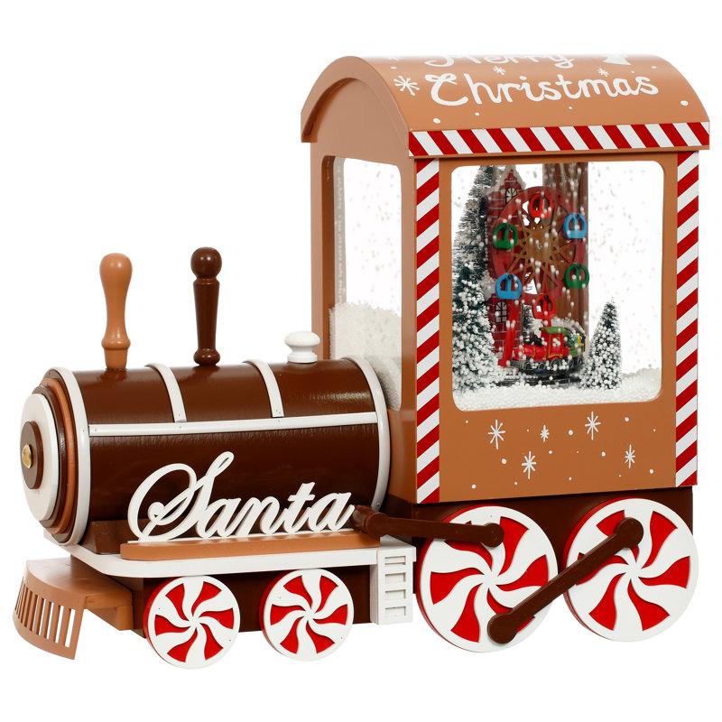 Snowing Train With Tree - 17  X 15 Inches